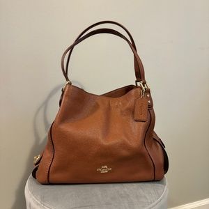Coach Brown Leather Edie Shoulder Bag
